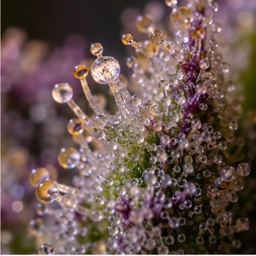 AI-generated photorealistic cannabis botanical editorial illustration; not a verified marketplace product photo